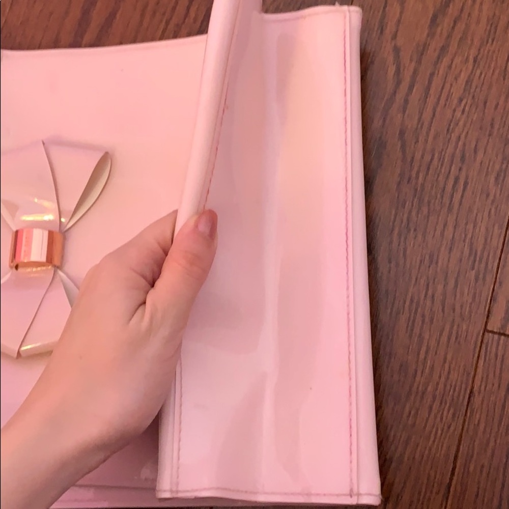 SOLD Ted Baker Pink Shiny Small Bow Shopper Bag - Picture 5 of 9
